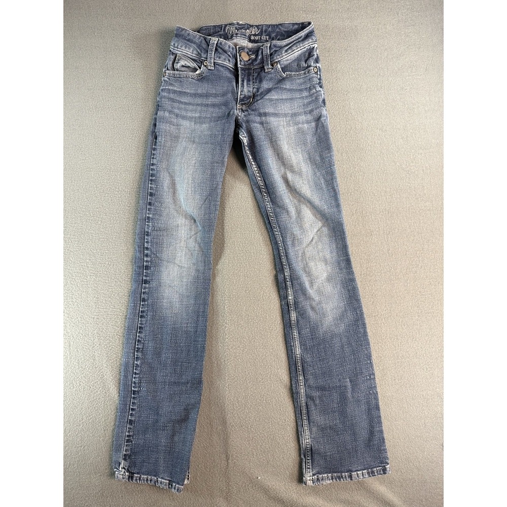 Wrangler Boot Cut Jeans Womens 28x30 Medium Wash Blue Low Rise CAPF307
